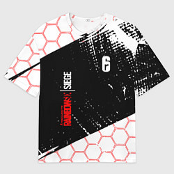 Футболка оверсайз мужская RAINBOW SIX SIEGE 6 соты, цвет: 3D-принт