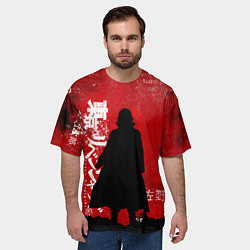 Футболка оверсайз мужская МАЙКИ САНО МАНДЗИРО БАГРОВЫЙ, цвет: 3D-принт — фото 2
