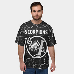 Футболка оверсайз мужская Scorpions КОТ Трещины, цвет: 3D-принт — фото 2