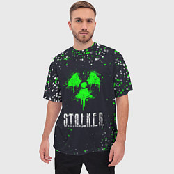 Футболка оверсайз мужская Stalker сталкер брызги, цвет: 3D-принт — фото 2
