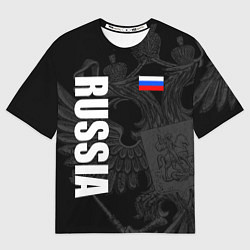 Футболка оверсайз мужская RUSSIA - BLACK EDITION, цвет: 3D-принт