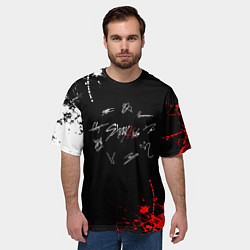 Футболка оверсайз мужская Stray kids Автографы, цвет: 3D-принт — фото 2