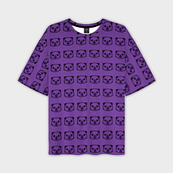 Мужская футболка оверсайз Purple Panda