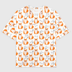 Мужская футболка оверсайз Улыбающиеся корги с косточками Паттерн на белом фо