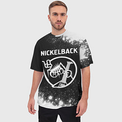 Футболка оверсайз мужская Nickelback КОТ Брызги, цвет: 3D-принт — фото 2