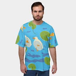 Футболка оверсайз мужская Утки под водой, цвет: 3D-принт — фото 2