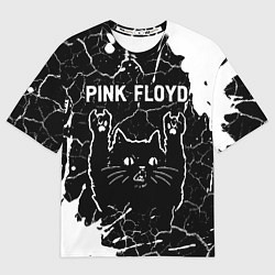 Мужская футболка оверсайз Pink Floyd Rock Cat