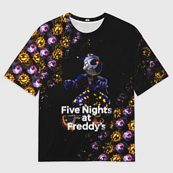 Футболка оверсайз мужская Five Nights at Freddys Луна паттерн, цвет: 3D-принт