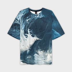 Мужская футболка оверсайз Texture of dark waves