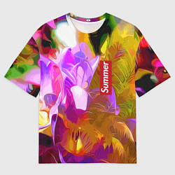 Футболка оверсайз мужская Красочный цветочный узор Лето Colorful Floral Patt, цвет: 3D-принт
