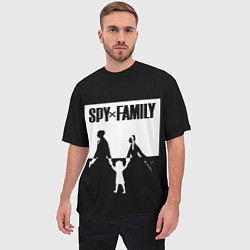 Футболка оверсайз мужская Spy x Family: Семья шпиона черно-белая, цвет: 3D-принт — фото 2