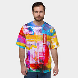 Футболка оверсайз мужская Импрессионизм Лето Абстракция Impressionism Summer, цвет: 3D-принт — фото 2