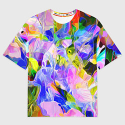 Футболка оверсайз мужская Красочный цветочный узор Весна - Лето 2023 Colorfu, цвет: 3D-принт