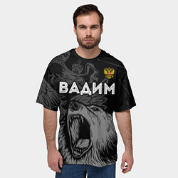 Футболка оверсайз мужская Вадим Россия Медведь, цвет: 3D-принт — фото 2