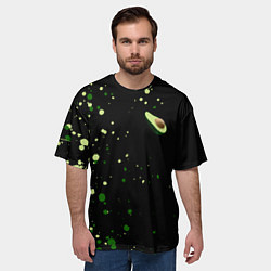 Футболка оверсайз мужская Авокадо avocado брызги, цвет: 3D-принт — фото 2
