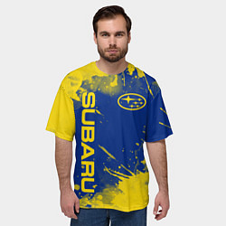 Футболка оверсайз мужская SUBARU - СУБАРУ БРЫЗКИ КЛАССИЧЕСКИЕ, цвет: 3D-принт — фото 2