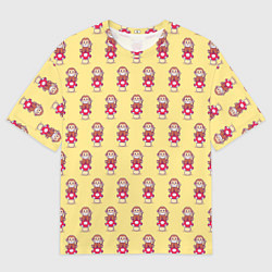 Футболка оверсайз мужская Обезьянка на грибе, цвет: 3D-принт