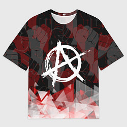 Футболка оверсайз мужская Анархия - гражданская оборона Вперёд, цвет: 3D-принт