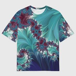 Мужская футболка оверсайз Фрактальный растительный паттерн Fractal Plant Pat