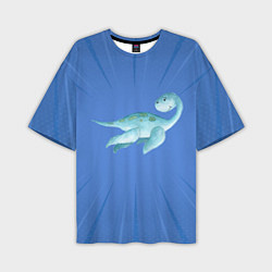 Футболка оверсайз мужская Плавающий динозаврик, цвет: 3D-принт