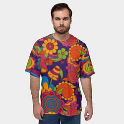 Футболка оверсайз мужская Психоделический сюжет, цвет: 3D-принт — фото 2