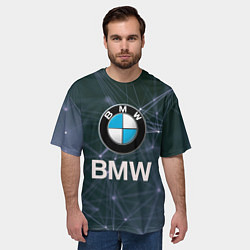 Футболка оверсайз мужская БМВ - BMW Абстракция, цвет: 3D-принт — фото 2