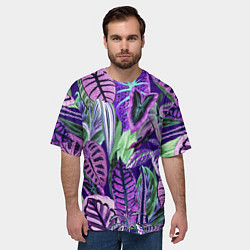 Футболка оверсайз мужская Цветы Яркие Тропики, цвет: 3D-принт — фото 2
