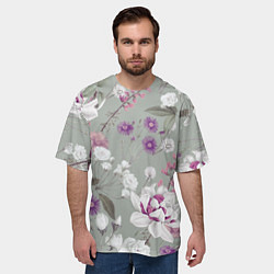 Футболка оверсайз мужская Цветы Романтический Сад, цвет: 3D-принт — фото 2