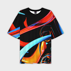 Мужская футболка оверсайз Авангардная объёмная композиция Avant-garde three