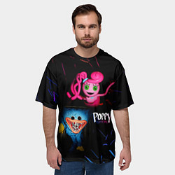 Футболка оверсайз мужская Хагги Вагги Паппи Плейтайм Большие Ноги, цвет: 3D-принт — фото 2