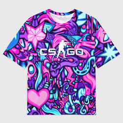 Футболка оверсайз мужская Counter Strike Неон скин, цвет: 3D-принт
