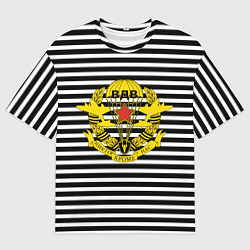 Мужская футболка оверсайз Черная тельняшка - ВДВ