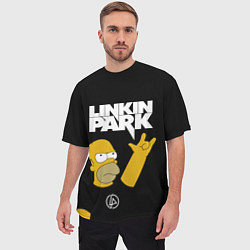 Футболка оверсайз мужская LINKIN PARK ГОМЕР СИМПСОН, SIMPSONS, цвет: 3D-принт — фото 2