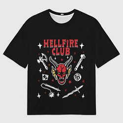 Футболка оверсайз мужская HELLFIRE CLUB STRANGER THINGS, цвет: 3D-принт