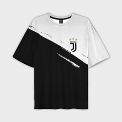 Футболка оверсайз мужская Juventus маленькое лого, цвет: 3D-принт