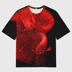 Футболка оверсайз мужская Бойцовская-рыбка, цвет: 3D-принт