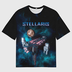 Мужская футболка оверсайз Stellaris космический корабль