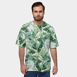 Футболка оверсайз мужская Банановые Листья В Джунглях, цвет: 3D-принт — фото 2