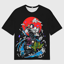 Футболка оверсайз мужская Шинобу Кочо Гию Томиока КЛИНОК РАССЕКАЮЩИЙ ДЕМОНОВ, цвет: 3D-принт