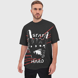 Футболка оверсайз мужская Stay hard, цвет: 3D-принт — фото 2