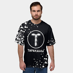 Футболка оверсайз мужская Тараканы текстура на черном фоне, цвет: 3D-принт — фото 2