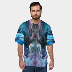 Футболка оверсайз мужская Облака неонового цвета Neon colored clouds, цвет: 3D-принт — фото 2