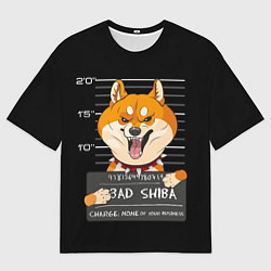 Мужская футболка оверсайз Злая сиба-ину