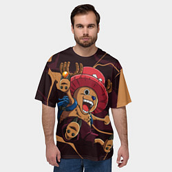 Футболка оверсайз мужская Тони Тони Чоппер в прыжке, цвет: 3D-принт — фото 2