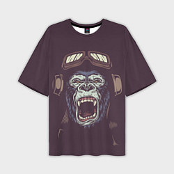 Футболка оверсайз мужская Орущая горилла, цвет: 3D-принт