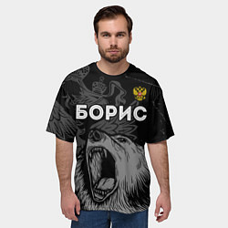 Футболка оверсайз мужская Борис Россия Медведь, цвет: 3D-принт — фото 2
