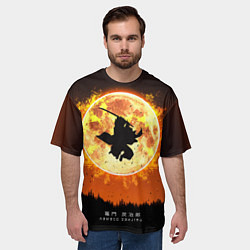 Футболка оверсайз мужская КЛИНОК, РАССЕКАЮЩИЙ ДЕМОНОВ Танджиро Камадо, цвет: 3D-принт — фото 2