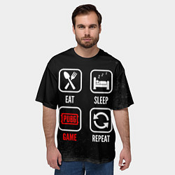 Футболка оверсайз мужская Eat, Sleep, PUBG, Repeat, цвет: 3D-принт — фото 2