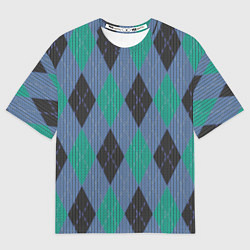 Футболка оверсайз мужская Стильный принт с ромбами, цвет: 3D-принт