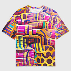Мужская футболка оверсайз Африканские яркие мотивы